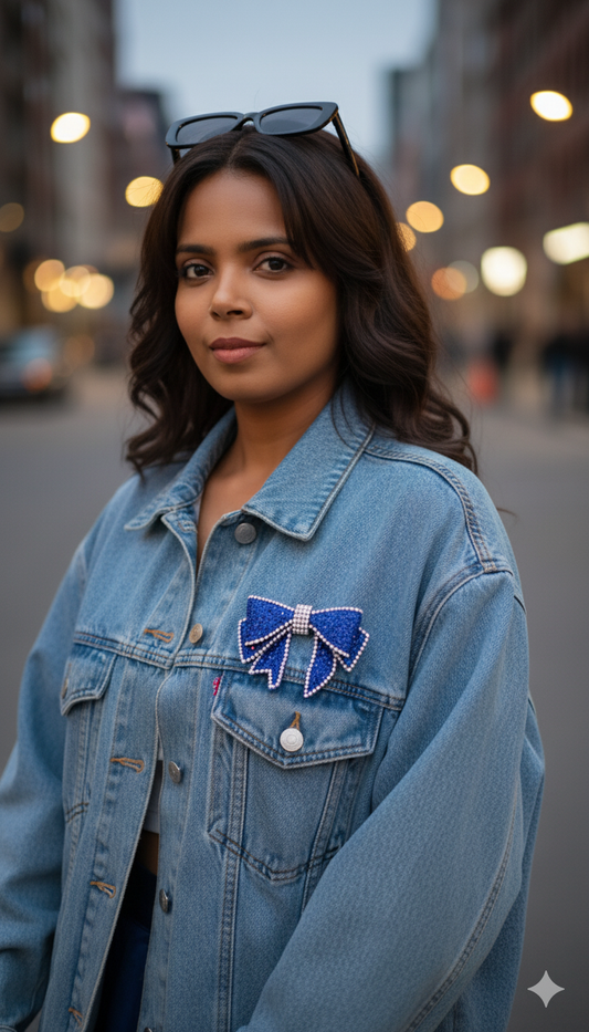 Noir Blue Bow - Fashion Accessories