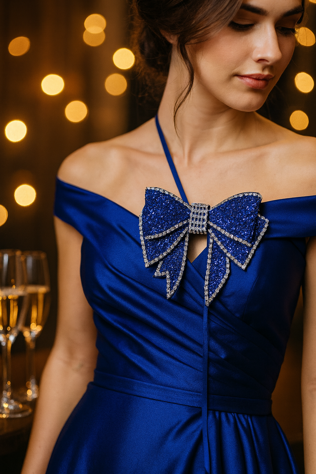 Noir Blue Bow - Fashion Accessories