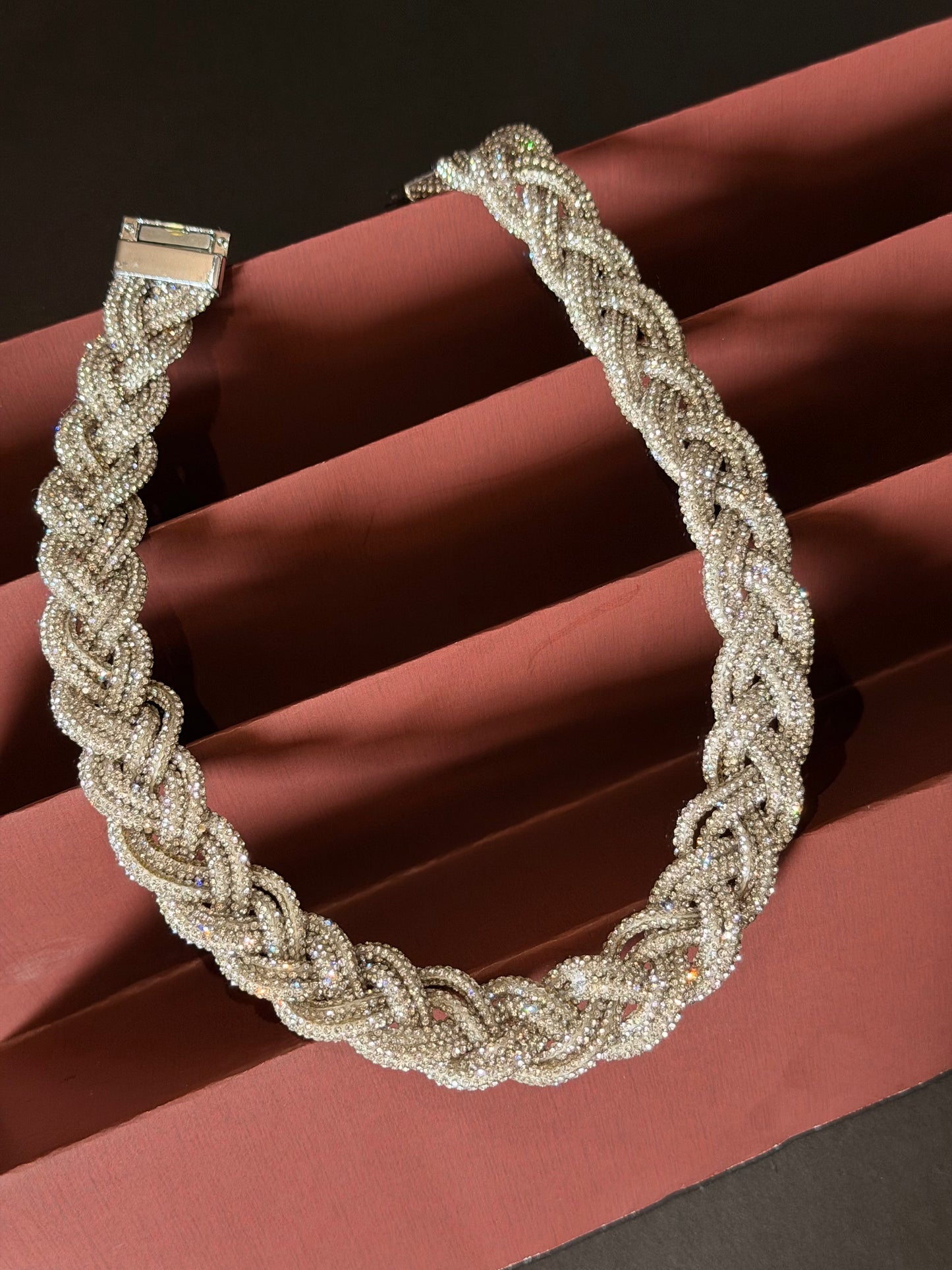 Braided Radiance Necklace - Silver