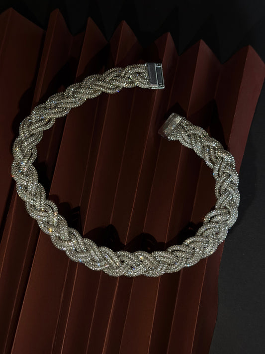 Braided Radiance Necklace - Silver