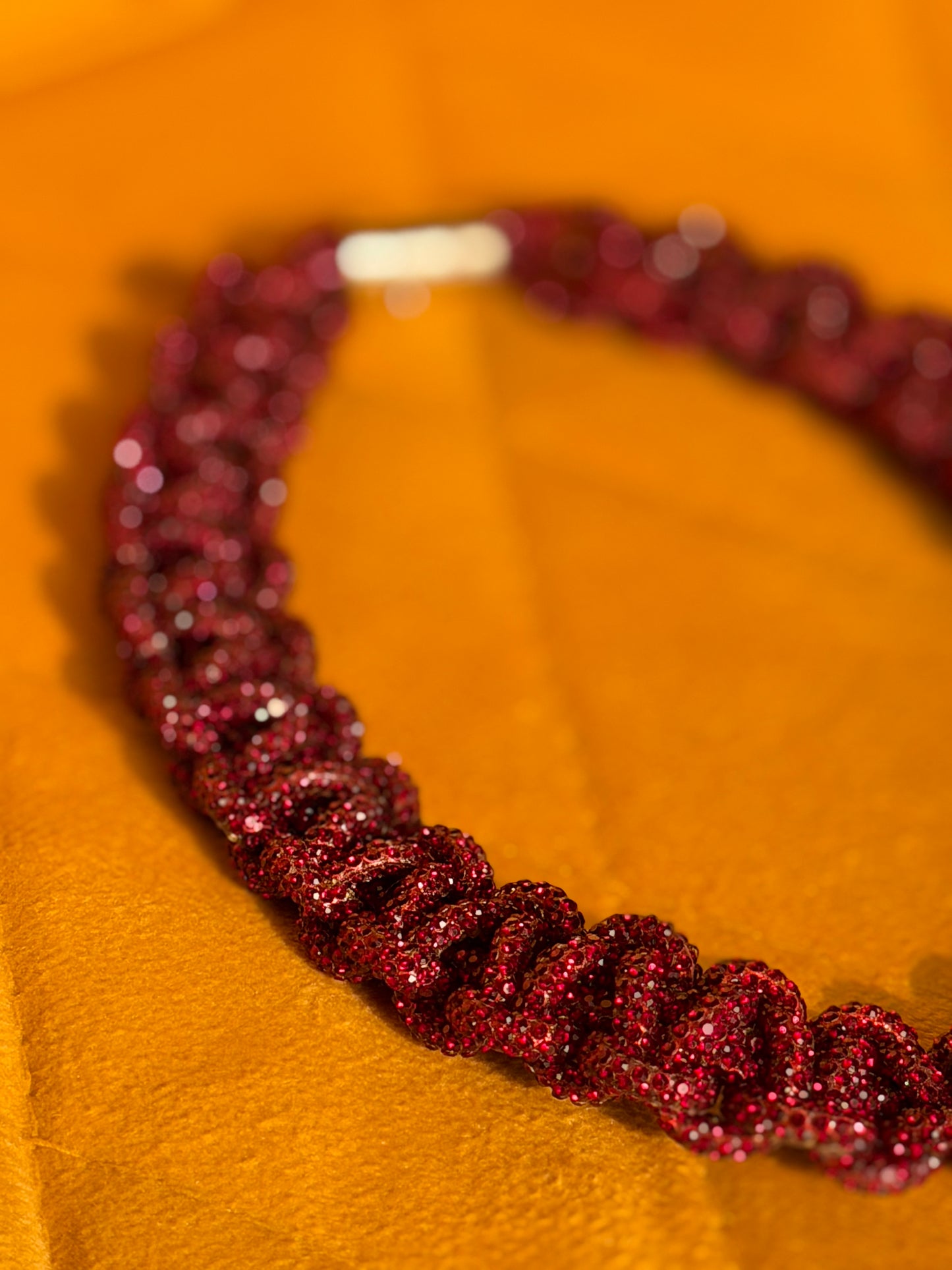 Crimson Luxe Necklace - Maroon Red