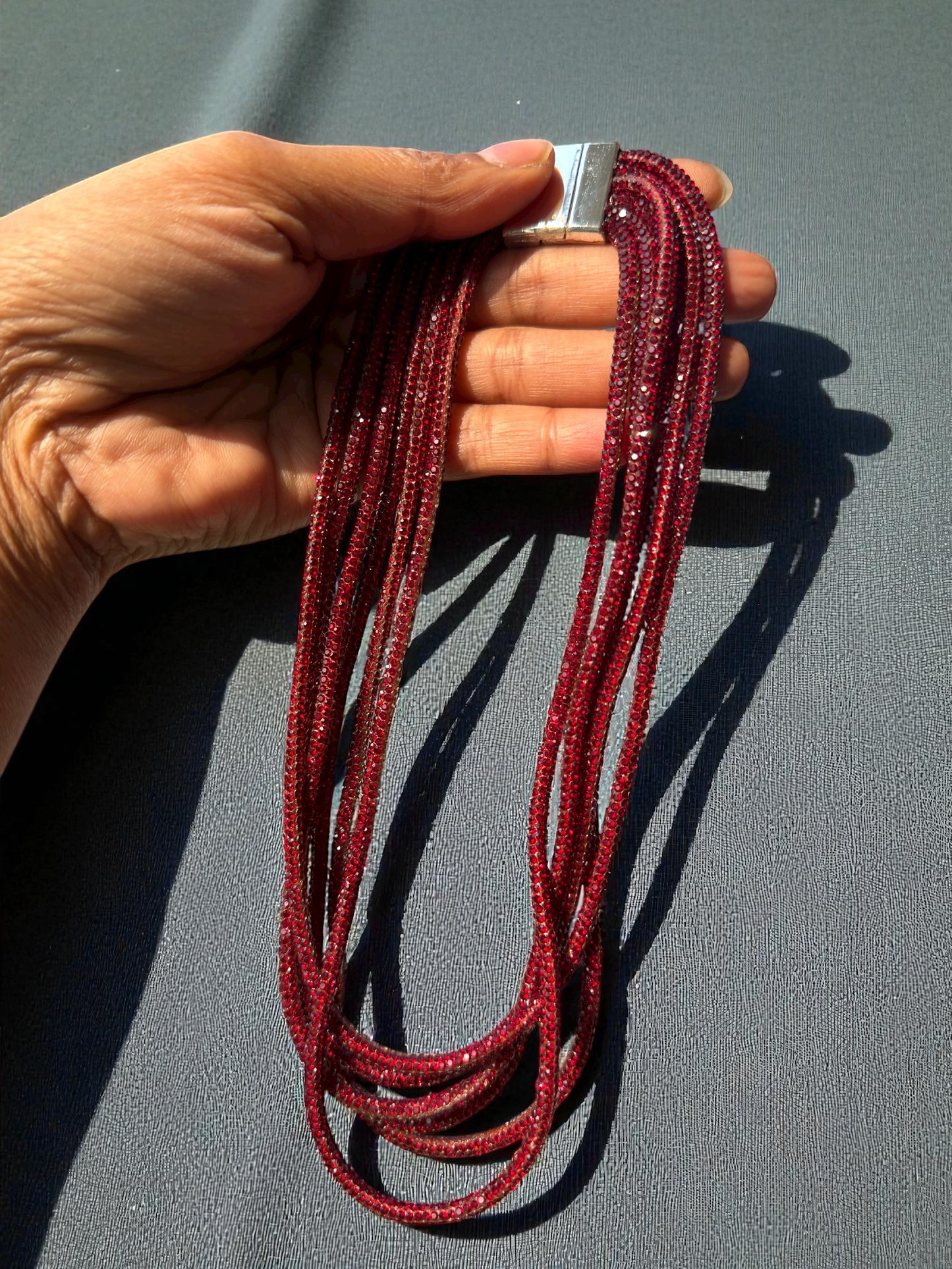Multi-Layer Choker - Maroon Red