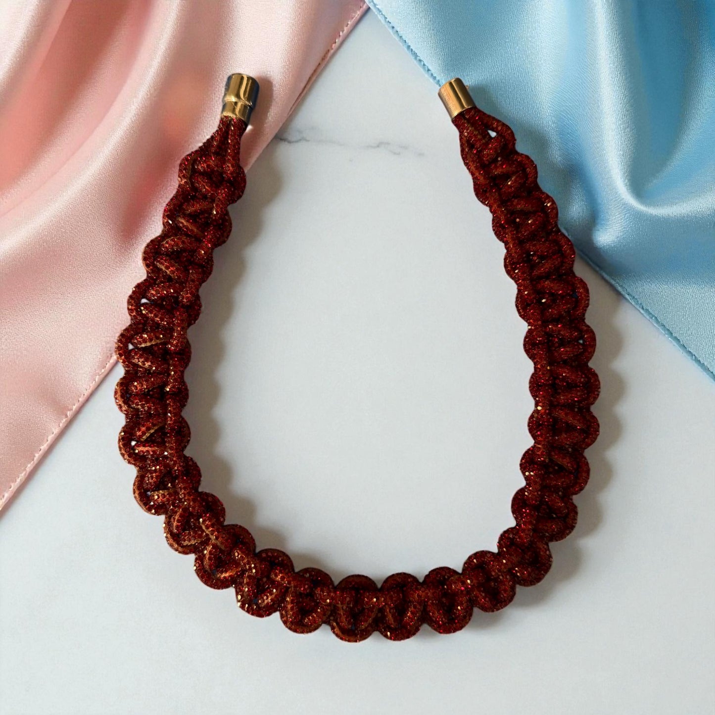 Crimson Luxe Necklace - Maroon Red