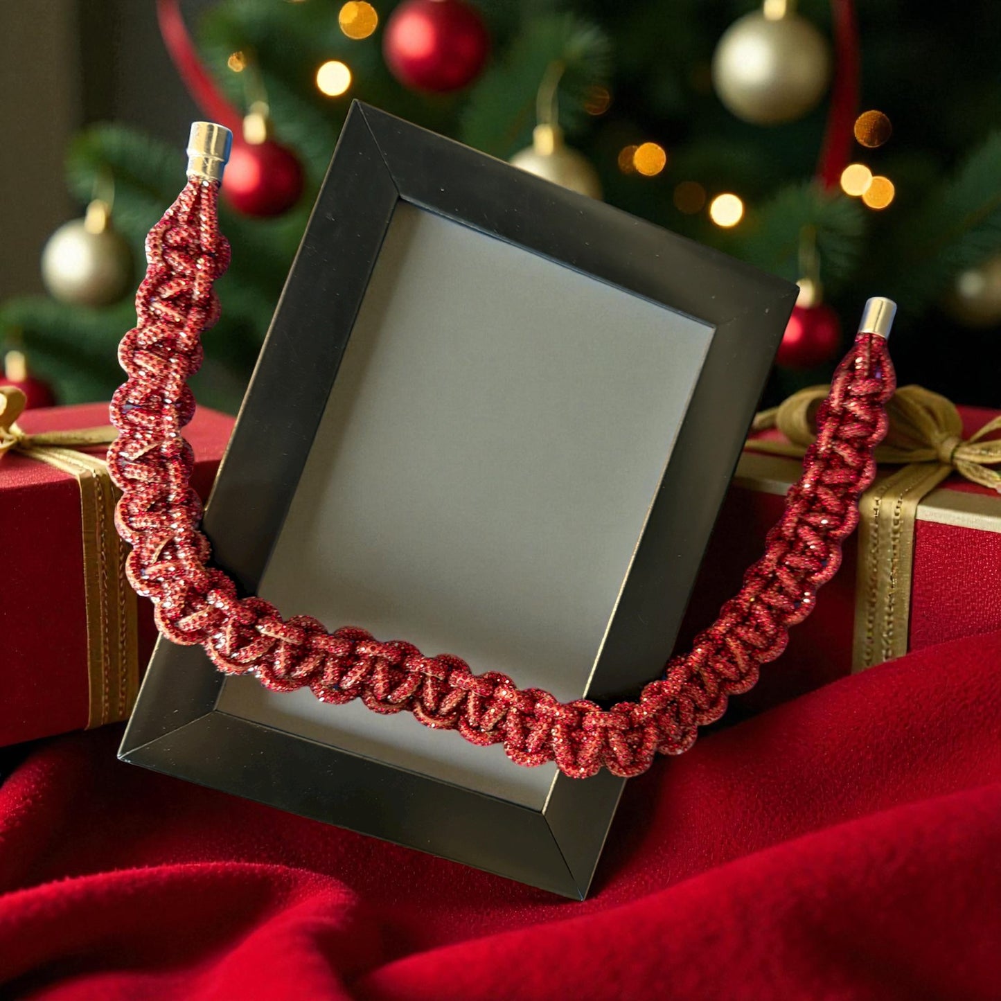 Crimson Luxe Necklace - Maroon Red