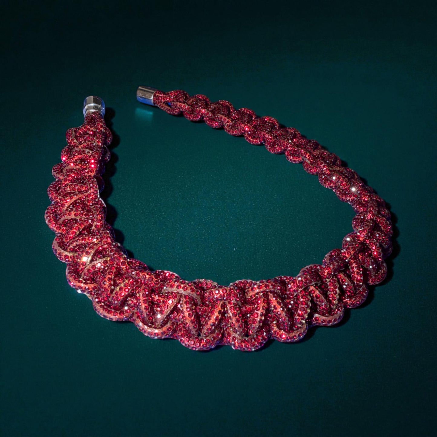 Crimson Luxe Necklace - Maroon Red