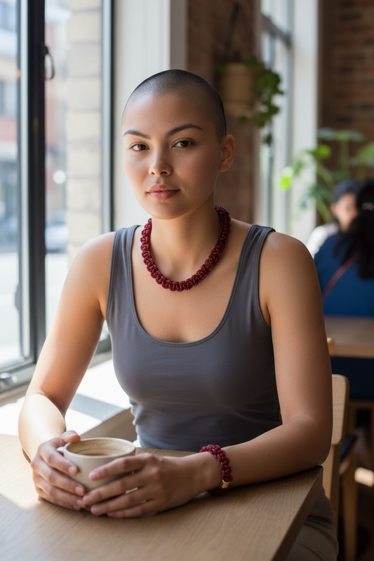 Crimson Luxe Necklace - Maroon Red