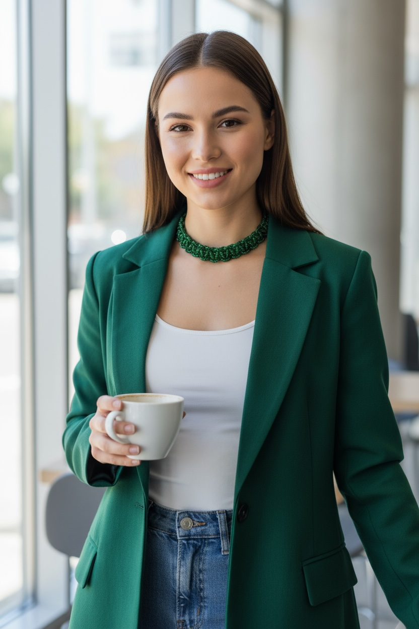 Crimson Luxe Necklace - Green