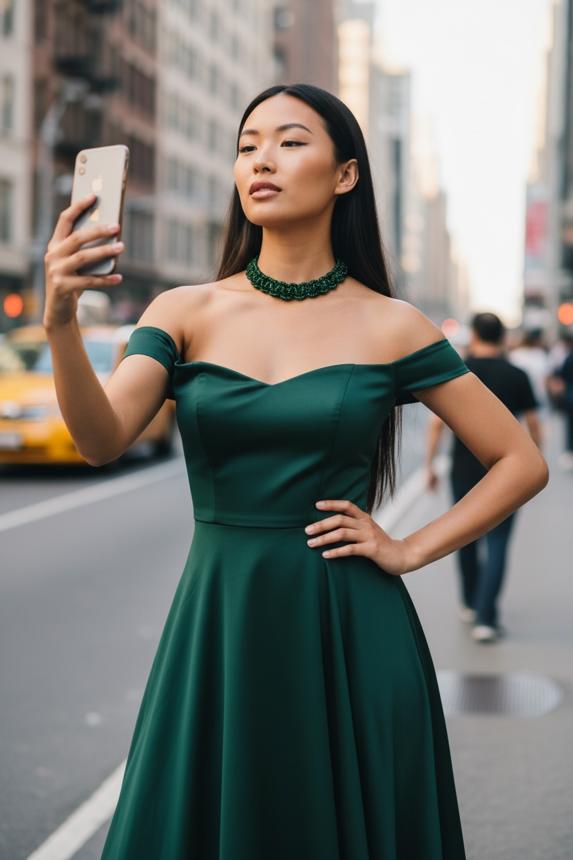 Crimson Luxe Necklace - Green